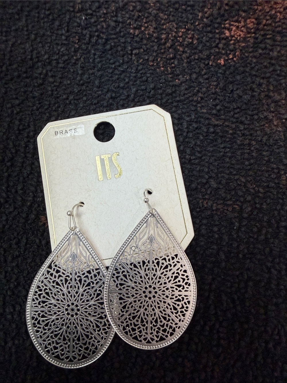 Silver Filigree Teardrop Earrings
